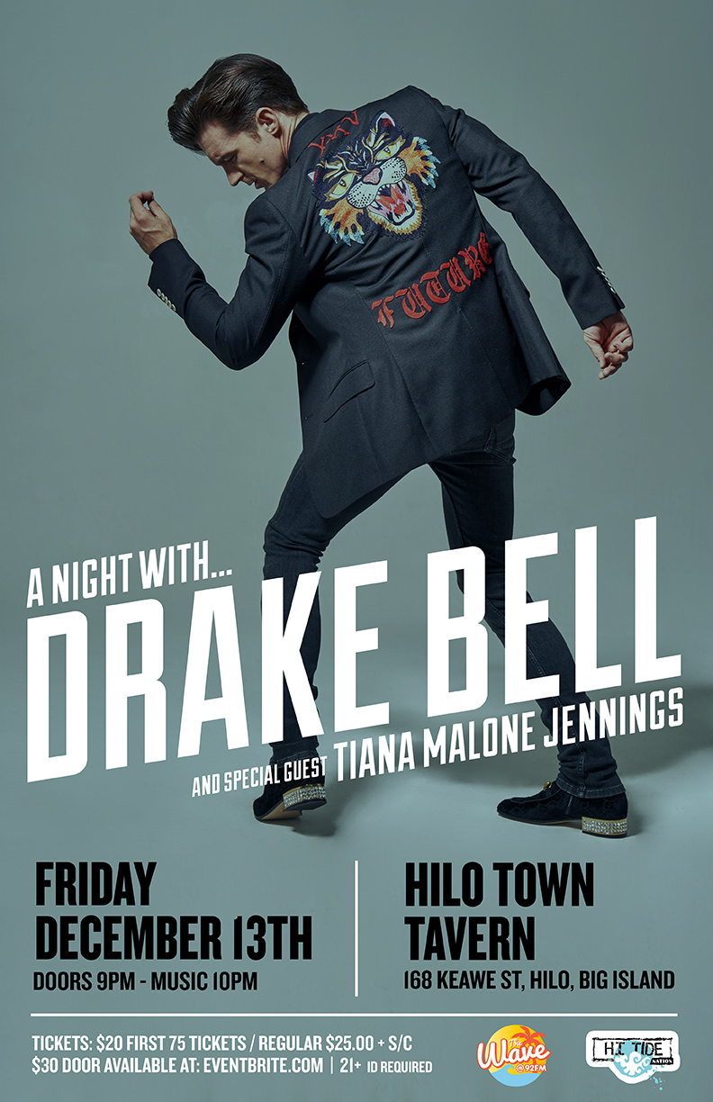 Drake Bell, Tiana Malone Jennings @ Hilo Town Tavern - Dec 13, 2019