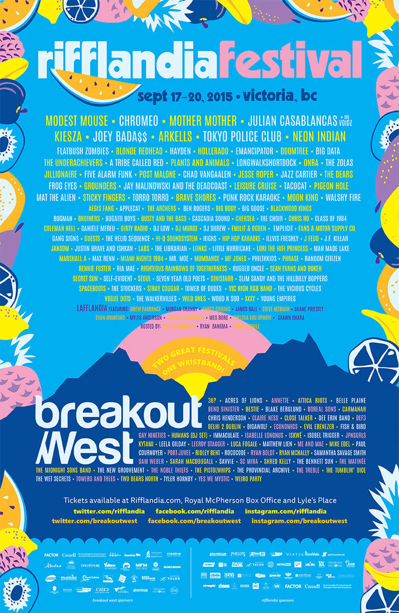 RIFFLANDIA 2015: Mother Mother, Julian Casablancas+The Voidz, Joey Bada$$, Hollerado, Emancipator, Jesse Roper, TacocaT, And More! @ Various Venues Sep 20 2015 - May 6th @ Various Venues