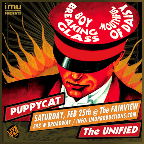 Boy Breaking Glass, Mouthful Of Daisy, Puppycat, The Unified @ Fairview Pub Feb 25 2017 - May 6th @ Fairview Pub