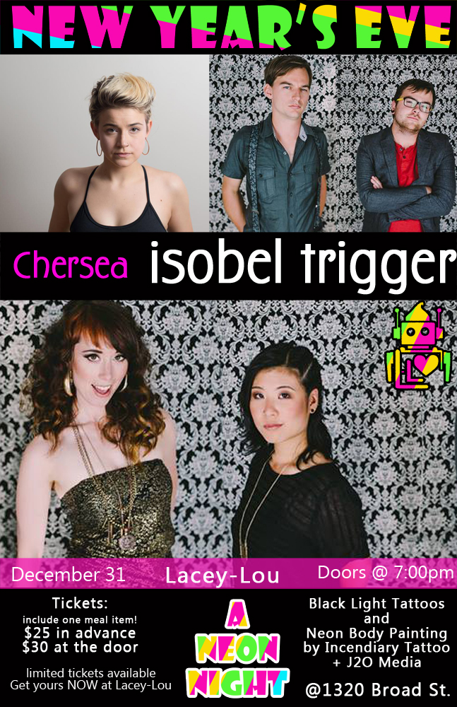 A Neon Night!: Isobel Trigger, Chersea @ Lacey-Lou Tapas Lounge Dec 31 2014 - Apr 30th @ Lacey-Lou Tapas Lounge