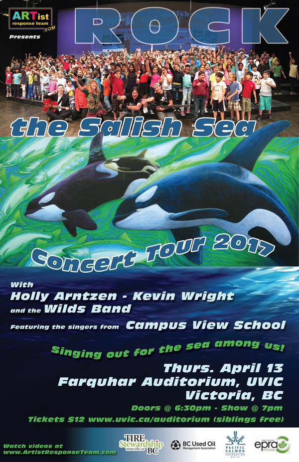 Rock The Salish Sea! Tour 2017: The Wilds Band  (with Holly Arntzen, Kevin Wright, Arnt Arntzen, Owen Owen Owen), Campus View Singers  (400+ students from Campus View Elementary School) @ The Farquhar at UVic Apr 13 2017 - Jun 10th @ The Farquhar at UVic