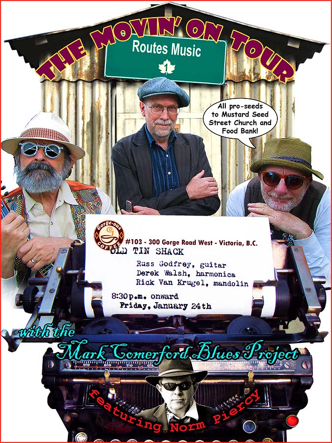 Local folk, roots and blue bands: The Old Tin Shack, Mark Comerford, Norm Piercy @ Gorge-ous Coffee Jan 24 2020 - May 1st @ Gorge-ous Coffee
