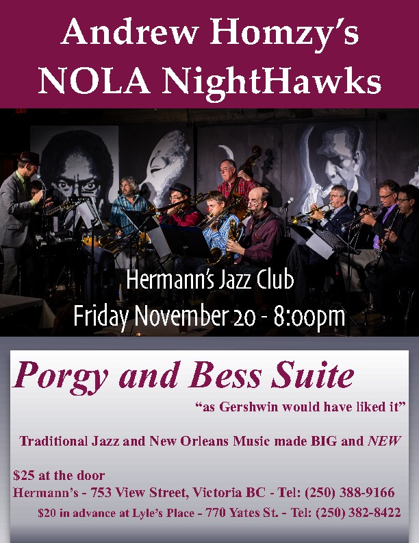 Andrew Homzy&rsquo;s N.O.L.A. NightHawks @ Hermann's Jazz Club Nov 20 2015 - May 9th @ Hermann's Jazz Club