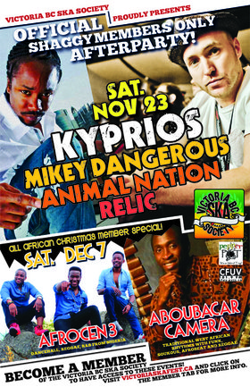 OFFICIAL SHAGGY MEMBER AFTER PARTY w/KYPRIOS, MIKEY DANGEROUS, ANIMAL NATION & RELIC: Kyprios, Mikey Dangerous, Animal Nation, RELIC @ VBCSS HQ Nov 23 2013 - May 6th @ VBCSS HQ
