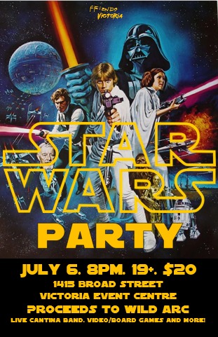 Star Wars Party Fundraiser: The Kenobi Quartet, The Modal Notes Tribute Band, Nick La Riviere @ Victoria Event Centre Jul 6 2018 - Jun 13th @ Victoria Event Centre