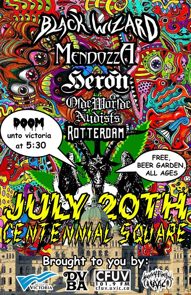 Eventide // Heavy Metal Uvic: An Evening of Metal and Sludge: Black Wizard, Mendozza, Heron, Olde Worlde Nudists, Rotterdam @ Centennial Square Jul 20 2017 - May 8th @ Centennial Square