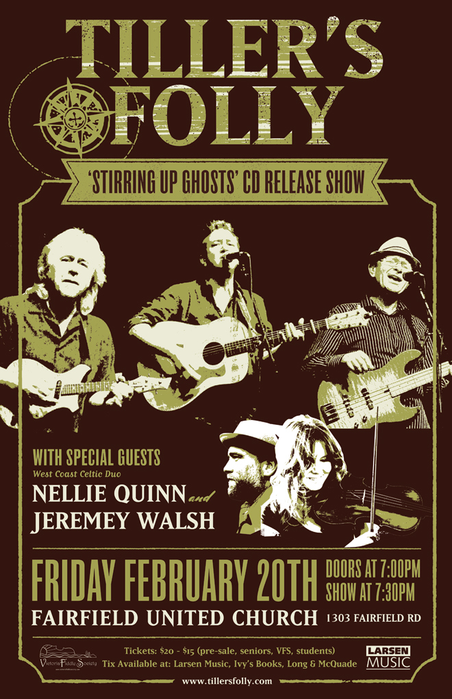 CD Release Show: Nellie Quinn, The Tiller's Folly, Jeremy Walsh @ Fairfield United Church Feb 20 2015 - May 6th @ Fairfield United Church