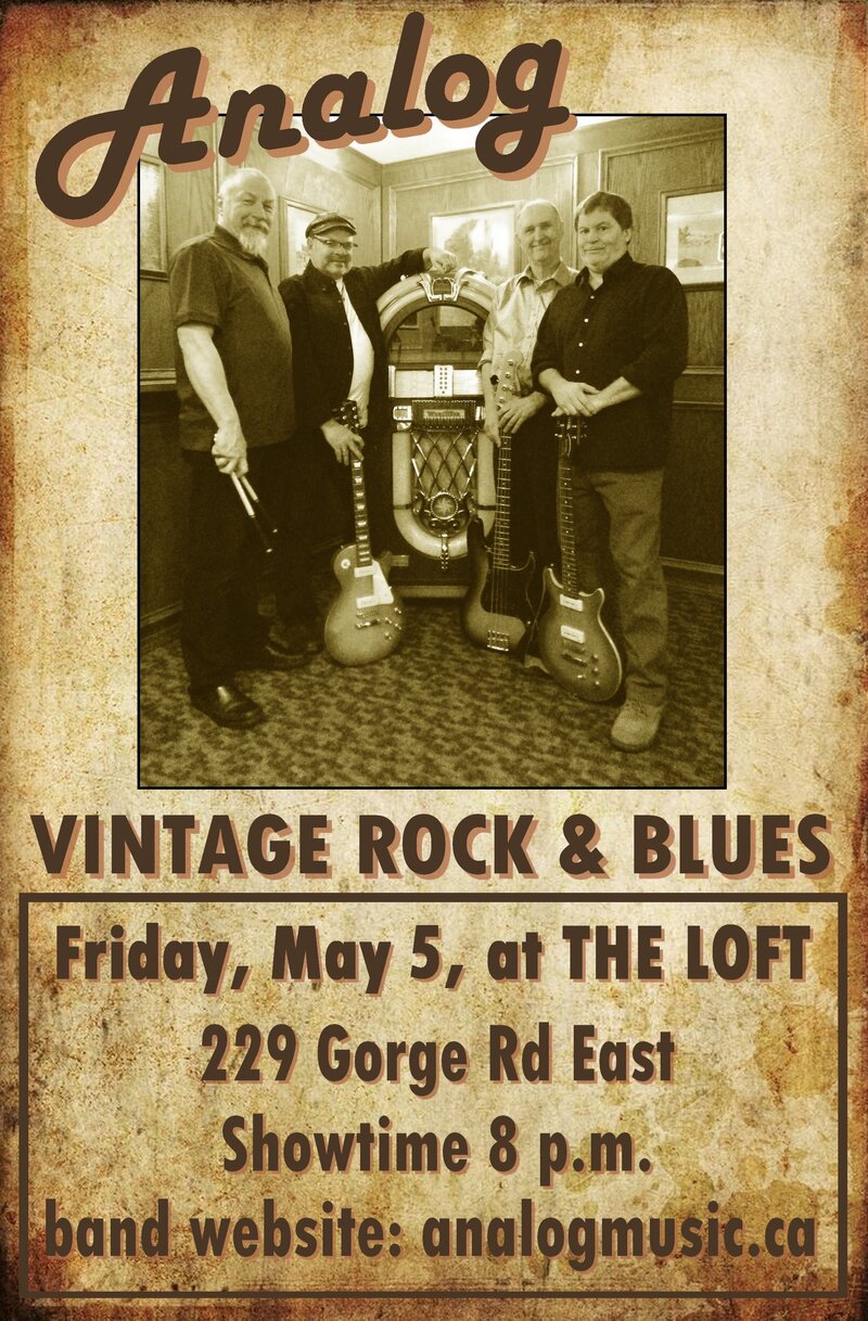 Analog @ The Loft (Victoria) May 5 2017 - May 7th @ The Loft (Victoria)