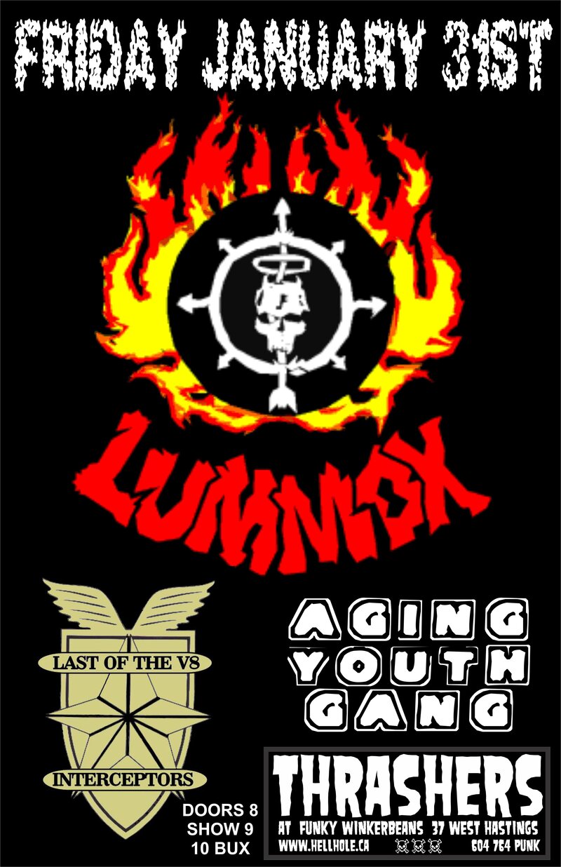 Lummox, Last of the V8 Interceptors, Aging Youth Gang @ Funky Winker Beans Jan 31 2014 - May 9th @ Funky Winker Beans