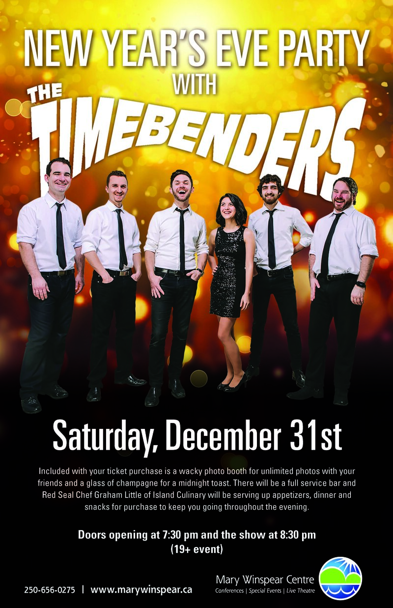 New Year's Eve: the Timebenders @ Mary Winspear Centre Dec 31 2016 - May 6th @ Mary Winspear Centre