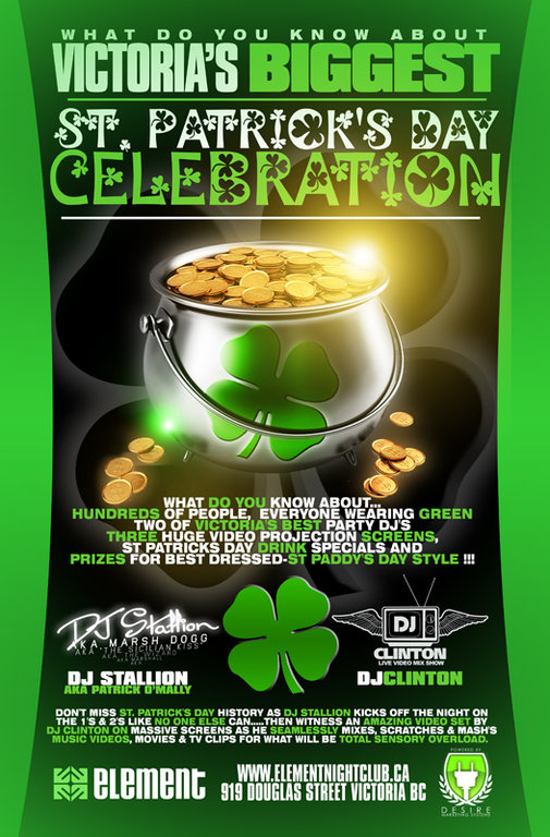 ST PATRICK'S DAY CELEBRATION: DJ Stallion, Patrick O'Mally, Clinton Walford @ Element - Mar 17, 2009