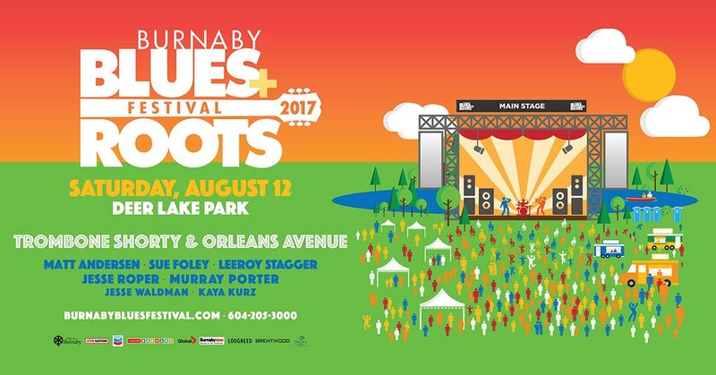 Jesse Roper, Trombone Shorty & Orleans Avenue, Matt Anderson @ Burnaby Roots + Blues Festival - Aug 12, 2017