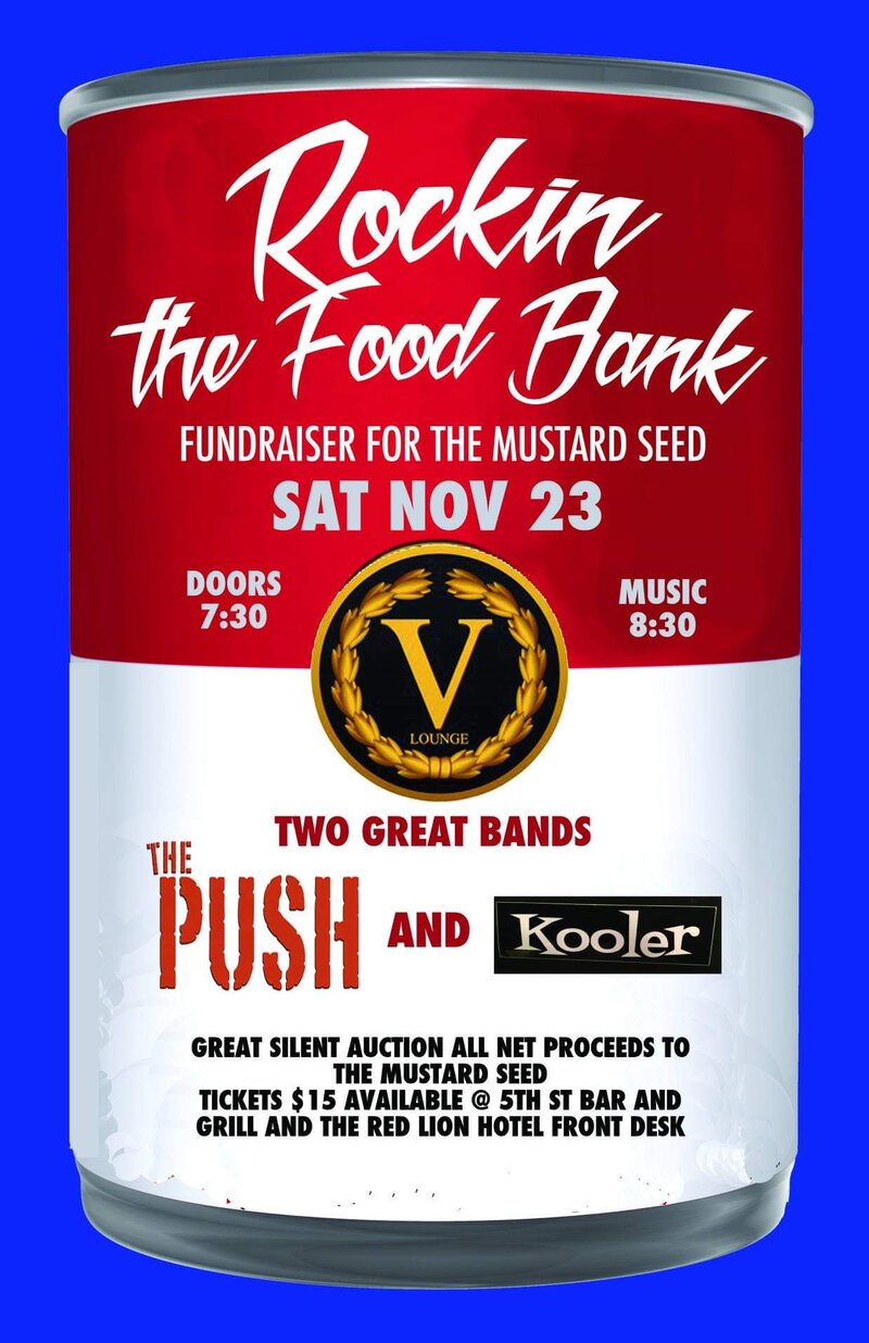 ROCKIN THE FOOD BANK III: Don Peterson & The Push Band , Kooler @ V-lounge Nov 23 2019 - May 6th @ V-lounge