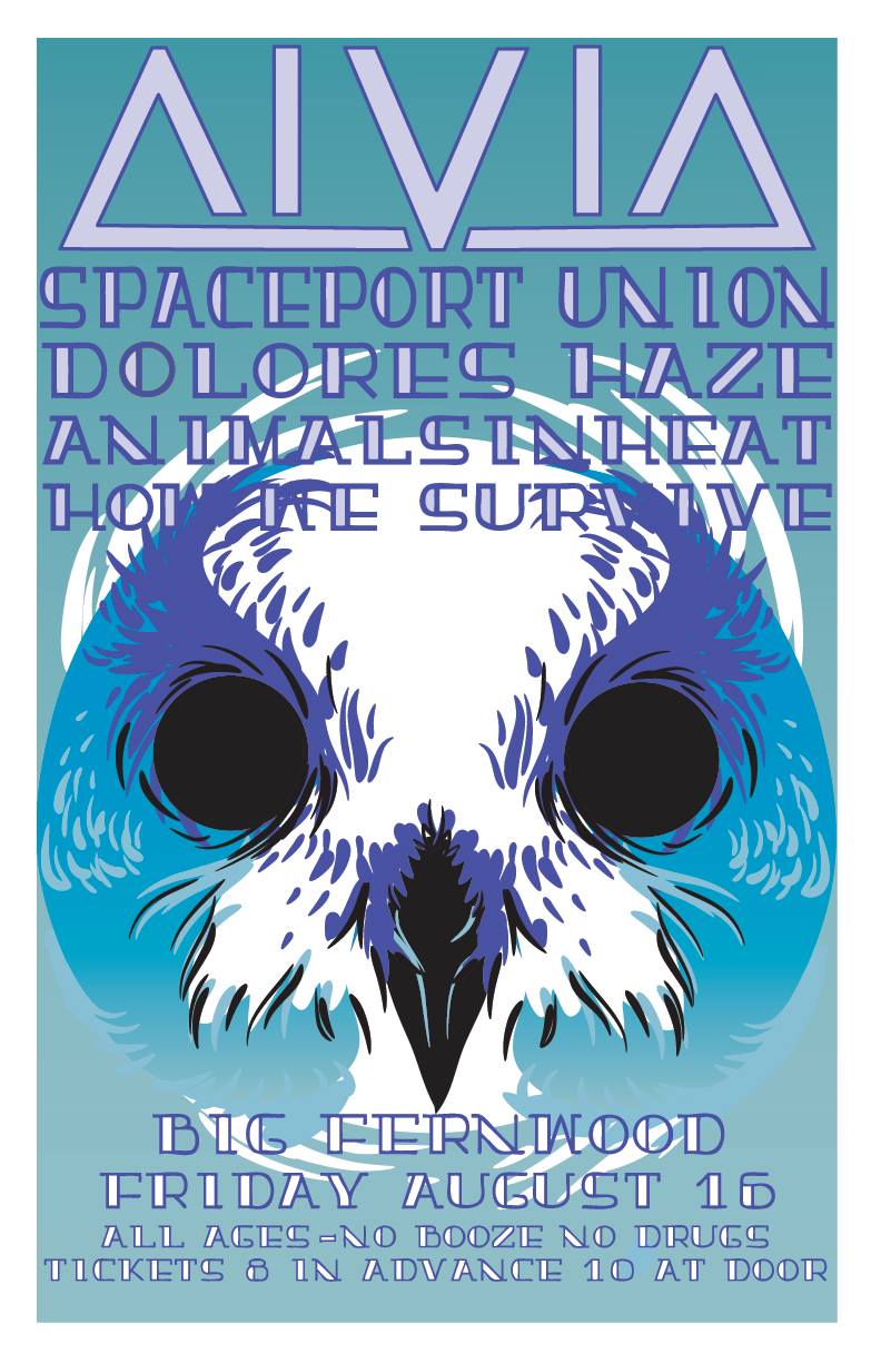 ALL AGES: Aivia, Spaceport Union, Dolores Haze, ANIMALSINHEAT , How we Survive, DJ DUQUENUQUEM @ Fernwood (NRG) Community Centre Aug 16 2013 - May 6th @ Fernwood (NRG) Community Centre