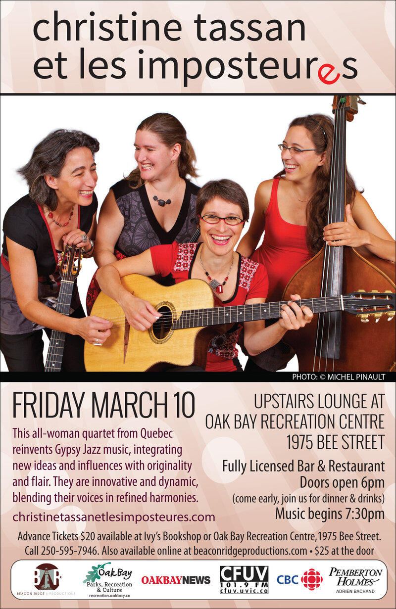 Gypsy Jazz!: Christine Tassan et les Imposteures @ Sports View Lounge Mar 10 2017 - Jun 10th @ Sports View Lounge