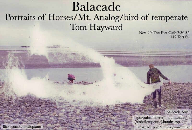 balacade, Mount Analog, Portraits of Horses, Bird of Temperate, Tom Hayward @ The Fort Cafe Nov 29 2011 - May 9th @ The Fort Cafe