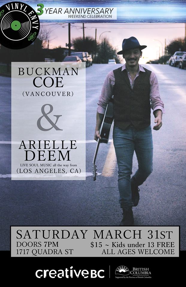 Buckman Coe, Arielle Deem @ Vinyl Envy Mar 31 2018 - May 16th @ Vinyl Envy