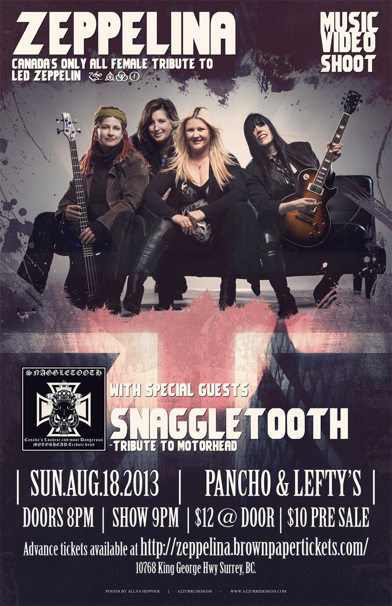 Zeppelina-Canadas Only All Female Led Zeppelin Tribute: Zeppelina , Snaggletooth @ Pancho and Leftys - Aug 18, 2013