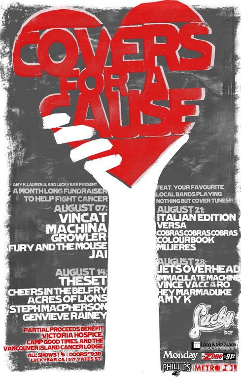 COVERS FOR A CAUSE!!!: theset, Cheers in the Belfry, acres of lions, Steph Macpherson, Genvieve Rainey @ Lucky Bar Aug 14 2007 - May 5th @ Lucky Bar