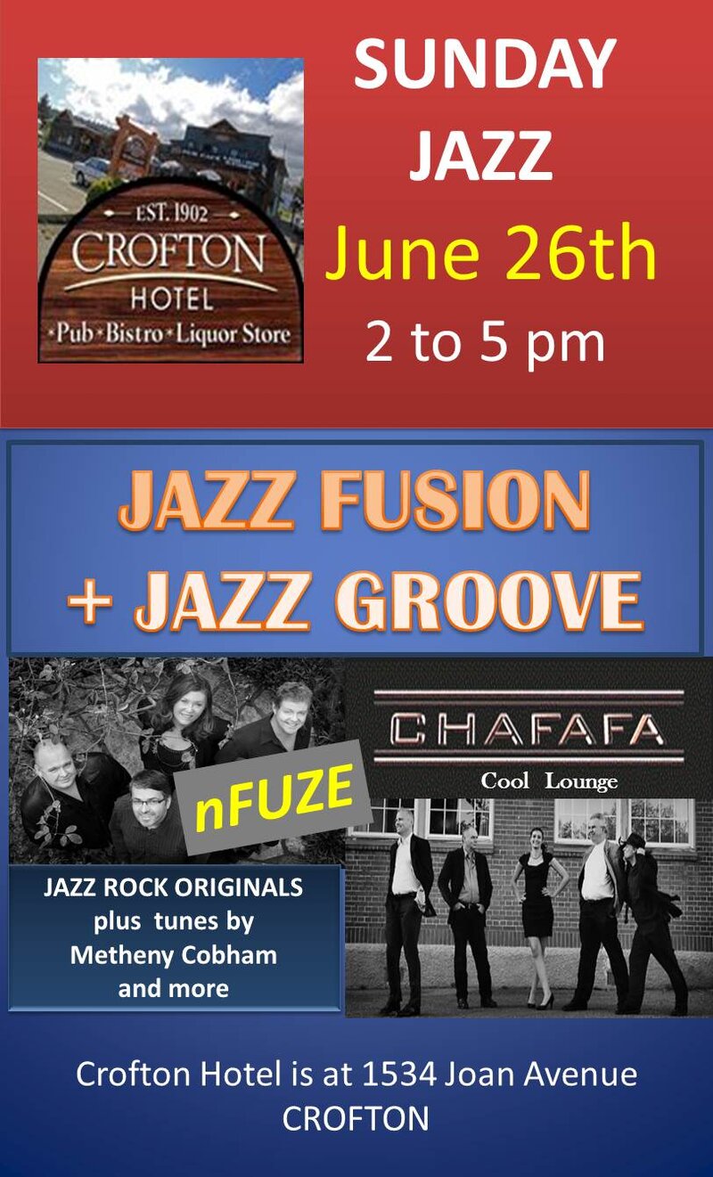 Sunday Jazz: nFuze, Chafafa (cool lounge), @ Osborne Bay Pub  - Jun 26, 2016