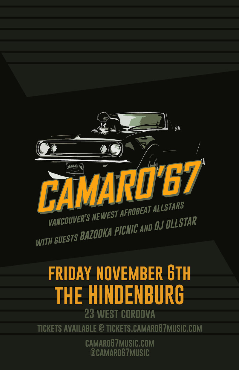 Camaro 67, Bazooka Picnic, DJ Ollstar @ The Hindenburg Nov 6 2015 - May 6th @ The Hindenburg