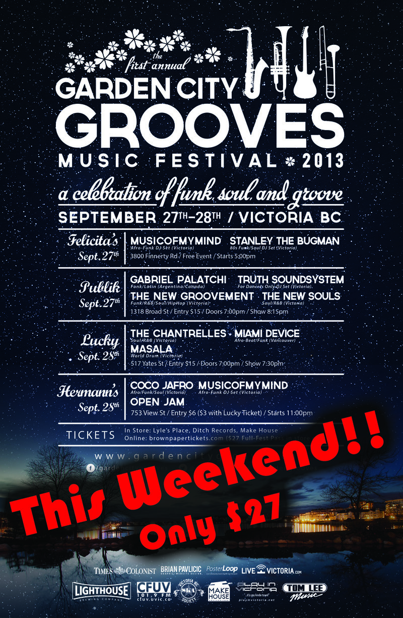 Garden City Grooves Music Festival Day 1: The New Groovement, Gabriel Palatchi Band, The New Souls, The Truth Sound System @ Publik Sep 27 2013 - May 13th @ Publik