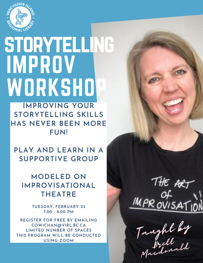 Storytelling Improv Workshop: Brett Macdonald @ Online Feb 23 2021 - May 7th @ Online