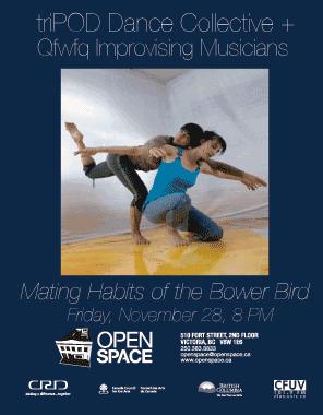 triPOD dance collective (Victoria) and Qfwfq (Vancouver) present a collaboration of improvised dance and music @ Open Space - Nov 28, 2008
