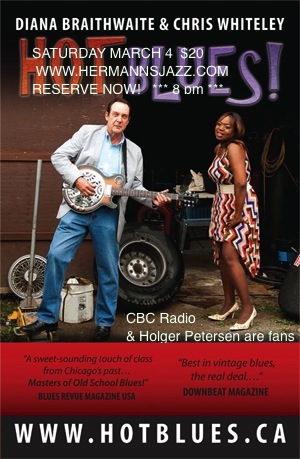 A Juke Joint Blues Night: Chris Whiteley, Diana Braithwaite, Band @ Hermann's Jazz Club Mar 4 2017 - Jun 4th @ Hermann's Jazz Club