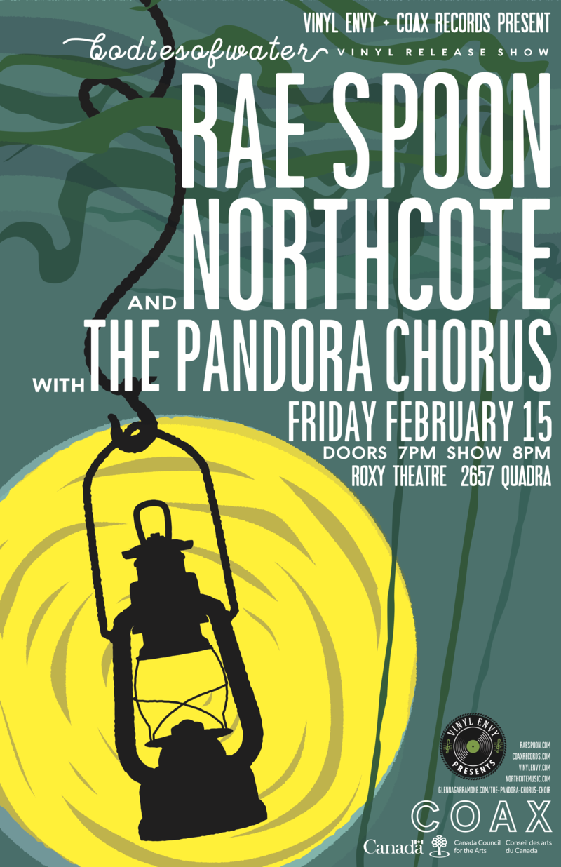 bodiesofwater Vinyl Release Show: Rae Spoon, Northcote, The Pandora Chorus @ Blue Bridge Repertory Theatre Feb 15 2019 - Jun 4th @ Blue Bridge Repertory Theatre