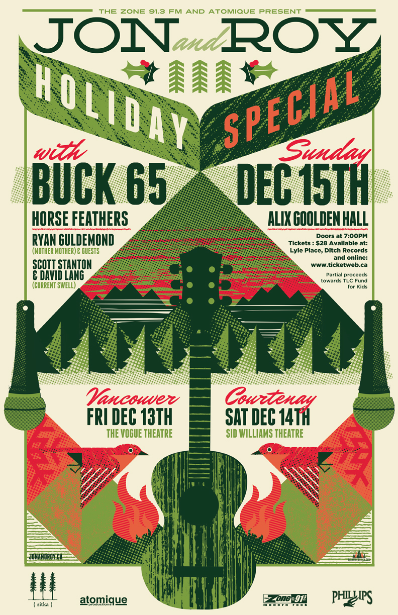Jon and Roy, Buck 65, HORSE FEATHERS, Ryan Guldemond  & Guests (Mother Mother), Scott Stanton & David Lang  (Current Swell) @ Alix Goolden Performance Hall Dec 15 2013 - May 7th @ Alix Goolden Performance Hall