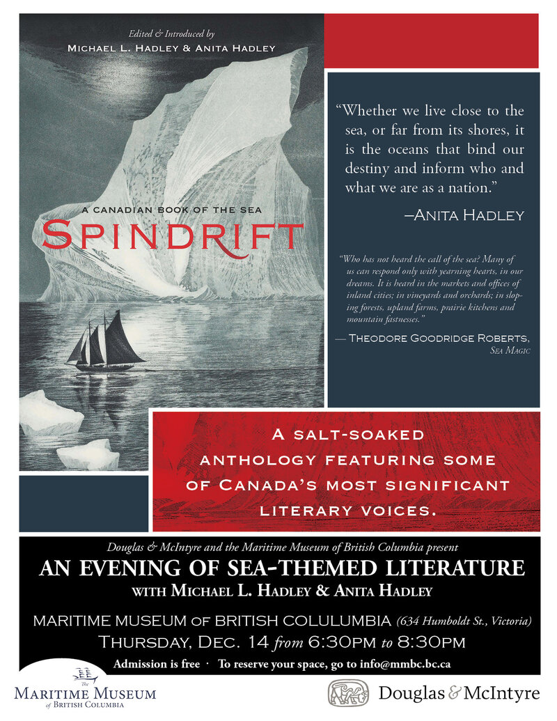 Book Launch for Spindrift: A Canadian Book of the Sea @ Maritime Museum of BC Dec 14 2017 - Jun 26th @ Maritime Museum of BC