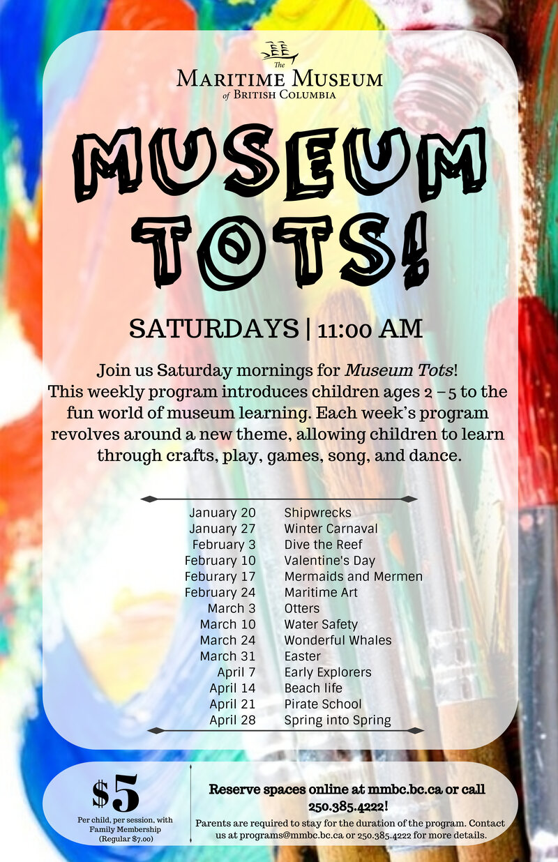 Museum Tots! @ Maritime Museum of BC Jan 20 2018 - Jun 28th @ Maritime Museum of BC
