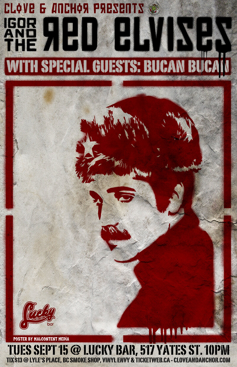 Red Elvises, Bučan Bučan​ @ Lucky Bar Sep 15 2015 - May 6th @ Lucky Bar