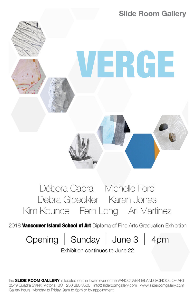 VERGE: D&eacute;bora Cabral, Michelle Ford, Debra Gloeckler, Karen Jones , Kim Kounce, Fern Long, Ari Martinez @ Slide Room Gallery Jun 4 2018 - May 5th @ Slide Room Gallery
