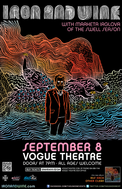 Iron and  Wine, Marketa Irglova  @ The Vogue Theatre Sep 8 2011 - May 6th @ The Vogue Theatre