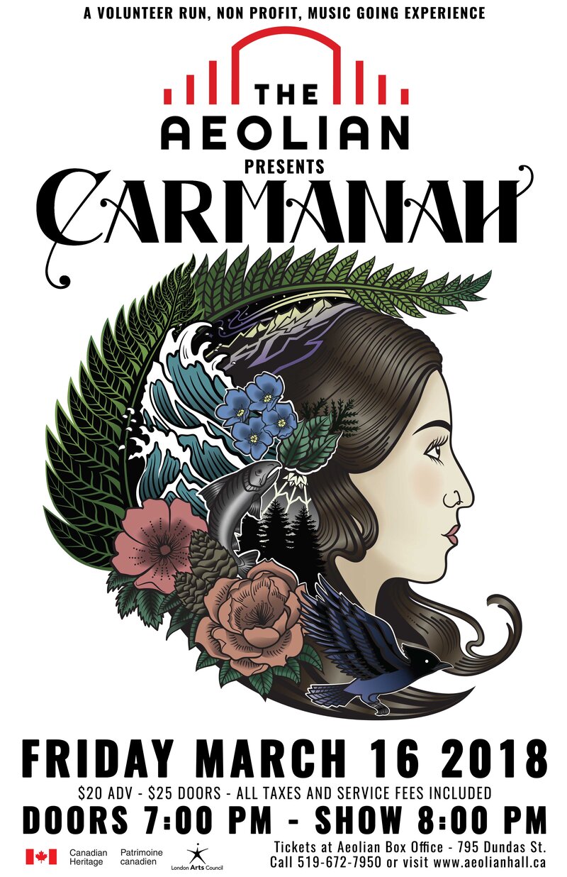 Carmanah @ Aeolian Hall Mar 16 2018 - Jun 2nd @ Aeolian Hall