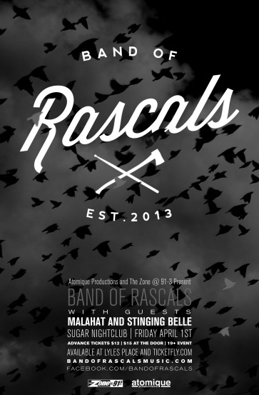 Band of Rascals, MALAHAT, Stinging Belle @ Capital Ballroom Apr 1 2016 - May 7th @ Capital Ballroom