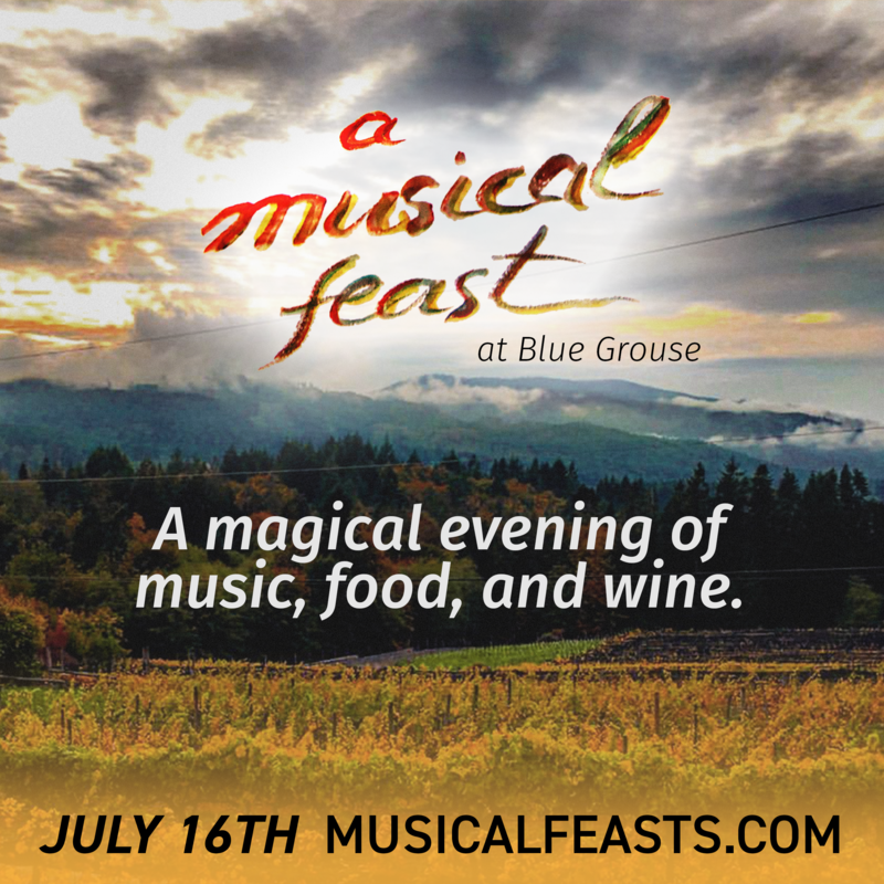 Musical Feast at Blue Grouse: Misha Piatigorsky, Phil Dywer , Emily Braden, Emily Carr String Quartet @ Blue Grouse Estate Winery Jul 16 2017 - May 13th @ Blue Grouse Estate Winery
