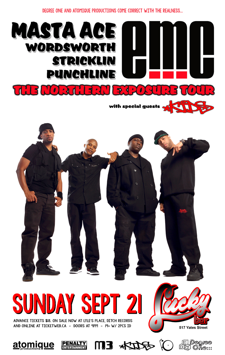 MASTA ACE Featuring eMC (Wordsworth, Stricklin, Punchline): eMC, MASTA ACE, Wordsworth,  Stricklin, Punchline @ Lucky Bar Sep 21 2014 - May 13th @ Lucky Bar