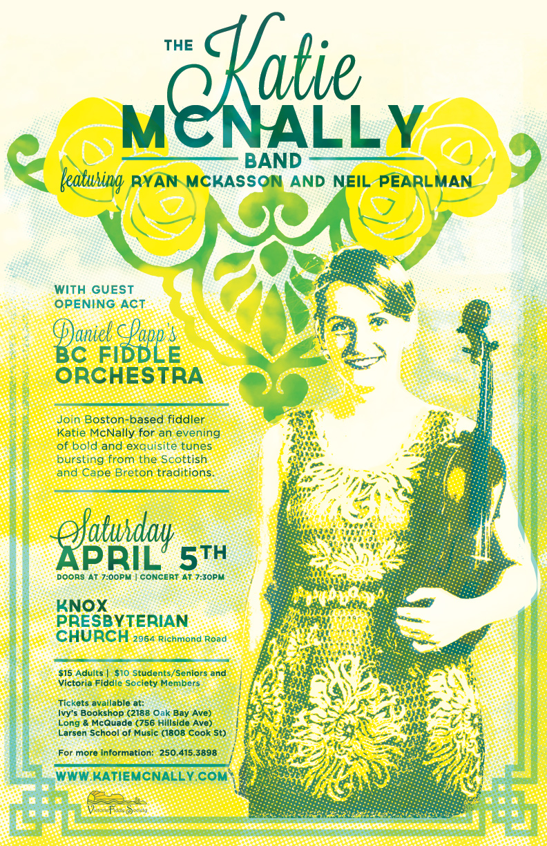 The Katie McNally Band with guest openers Daniel Lapp's BC Fiddle Orchestra: Katie McNally, Ryan McKasson, Neil Pearlman, the BC Fiddle Orchestra, Daniel Lapp, Katie McNally Band  @ Knox Presbyterian Church Apr 5 2014 - May 7th @ Knox Presbyterian Church