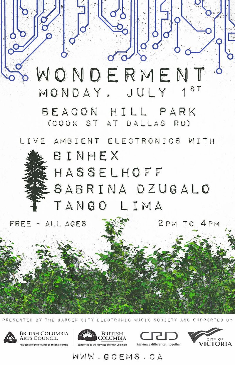 Wonderment: Binhex  (Nicole Goodman), Hasselhoff  (Quentin Rogers), Sabrina Dzugalo, Tango Lima @ Beacon Hill Park Jul 1 2019 - May 7th @ Beacon Hill Park