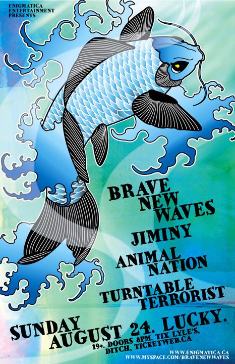 REGGAE/HIP HOP/FUNK/SOUL PAARTY!: Brave New Waves, Jiminy, Animal Nation, Turntable Terrorist @ Lucky Bar Aug 24 2008 - May 16th @ Lucky Bar