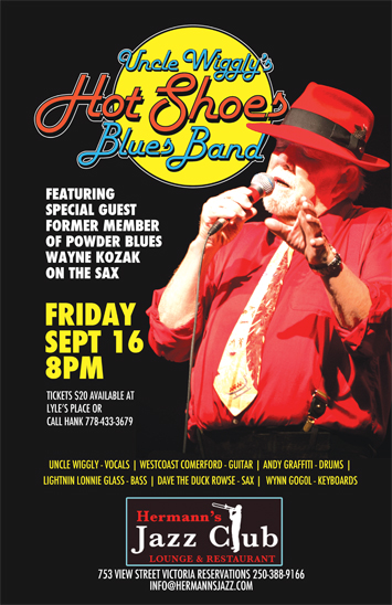Uncle Wigglys Hot Shoes Blues Band @ Hermann's Jazz Club Sep 16 2016 - May 6th @ Hermann's Jazz Club