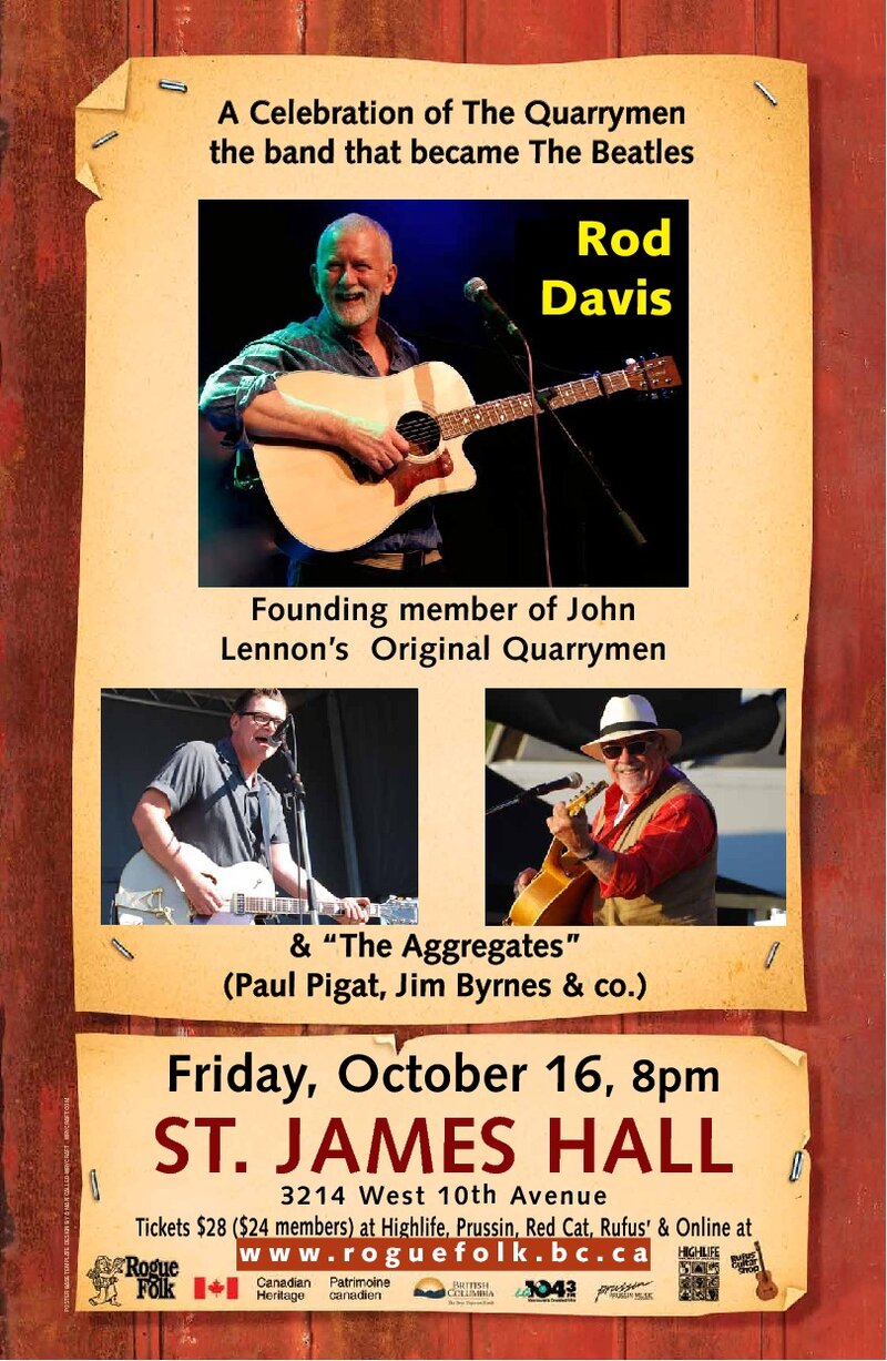 Rod Davis, Jim Byrnes, Paul Pigat @ St. James Community Hall Oct 16 2015 - May 2nd @ St. James Community Hall