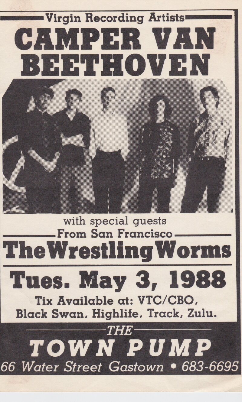 Camper Van Beethoven, Wrestling Worms @ The Town Pump - May 03, 1988