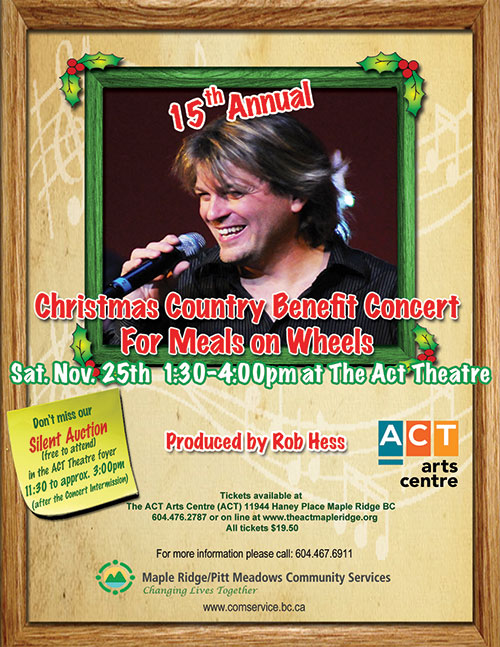 Christmas Country Benefit Concert for Meals on Wheels: Performers TBA @ The ACT - Nov 25, 2017