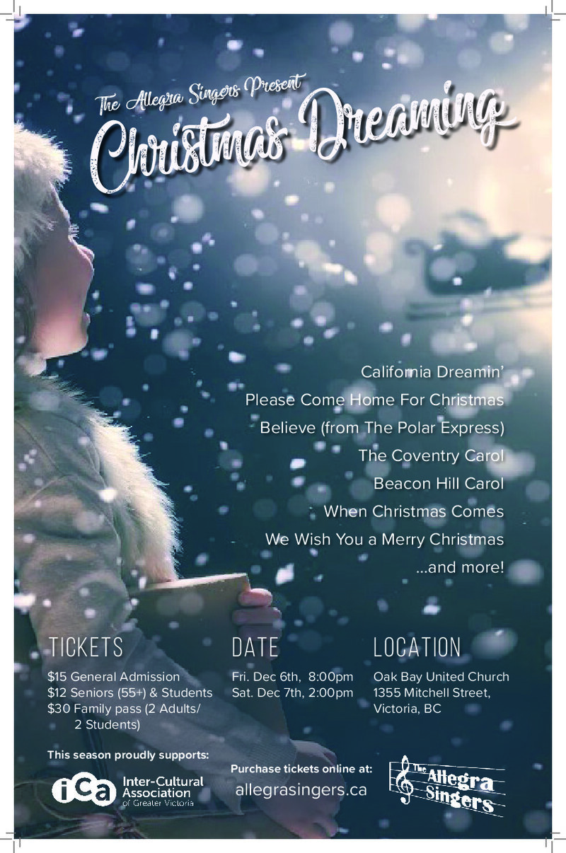 Winter Concert: Allegra Singers @ Oak Bay United Church Dec 6 2019 - May 7th @ Oak Bay United Church