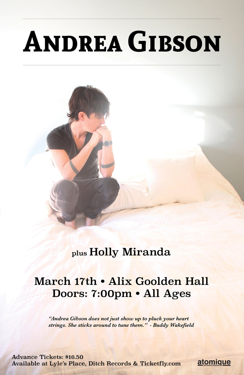 Andrea Gibson, Holly Miranda @ Alix Goolden Performance Hall Mar 17 2015 - May 7th @ Alix Goolden Performance Hall
