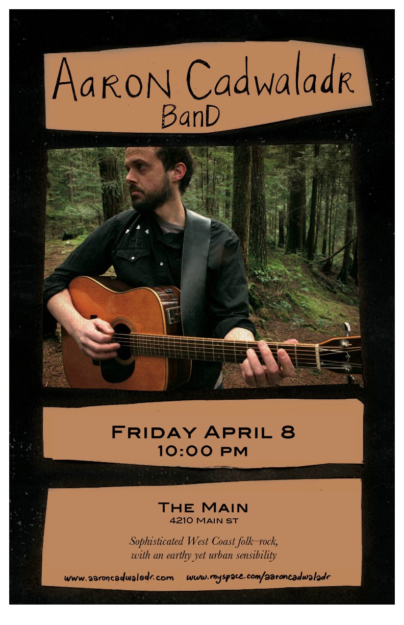 Aaron Cadwaladr Band @ The Main Apr 8 2011 - May 6th @ The Main
